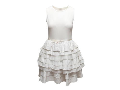 Mini abito bianco senza maniche Miu Miu taglia US S