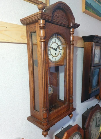 Vintage 1983 HOWARD MILLER Wall Clock 612-462 - Westminster Chime 8 Day - 32.5" Cover