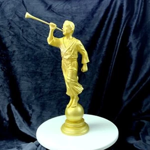 S31 Statue size 15" Gold Tone Cultured Marble Mormon One Moment In Time LDS CTR - Picture 1 of 6