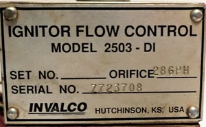 FMC / INVALCO 2503-DI Ignitor Flow Control - Picture 1 of 7
