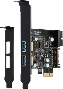 PCIE USB 3.0 Karte, PCI Express 1X 2 Ports mit internem 19-poligem USB - Bild 1 von 7