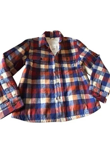 NWT Crewcuts Boys' flannel sherpa lined shirt jacket, Size Large Plaid Shocker - Picture 1 of 10