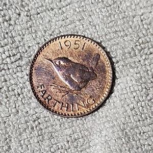 1951 UK Great Britain George VI 1 Farthing - Picture 1 of 2
