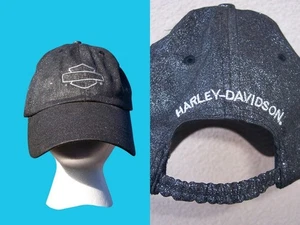 Gorra de béisbol Harley Davidson negra y plateada brillante OS Sparkle para mujer - Imagen 1 de 12