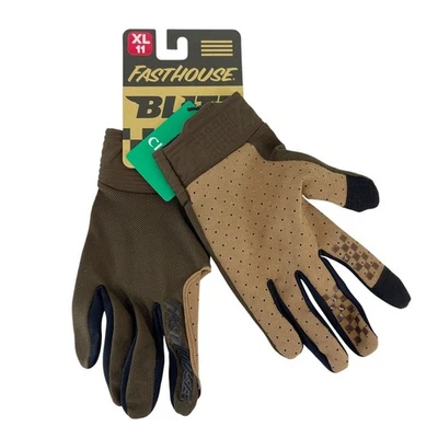Fasthouse Blitz Glove - Brown Full Finger MTB Size XL NEW with tags! Foto 1 de 3