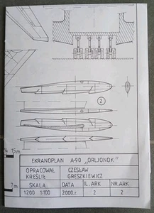 Bauplan A-90 Orljonok Bodeneffektfahrzeug Gebraucht 1:200 - Bild 1 von 2