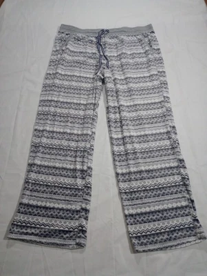 Pantalones de pijama para mujer Nautica gris/blanco geométrico suave polar L nuevos sin etiquetas Foto 1 de 4
