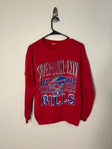 Vintage NFL (Tultex)- Buffalo Bills, AFC Championships Spell-Out Sweatshirt 1991 - Picture 1 of 12