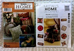 Lot of 2 Home Decorating PILLOW PATTERNS Simplicity 8859 + McCall's 4410 UNCUT - Picture 1 of 10