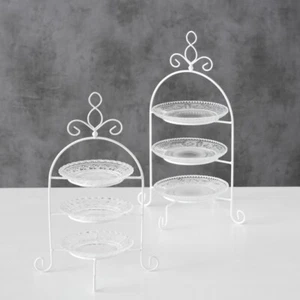 Etagere Madita 3er Glas weiß 4tlg H 37 cm - Bild 1 von 1