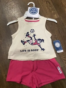Life is Good Girls Size 5 Soccer Tank and Short set New with Tags - Picture 1 of 7