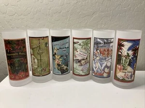 Tommy Bahama Glasses Frosted Highball Set 6 Havana Good Time Thrill Seeker etc. - Picture 1 of 13