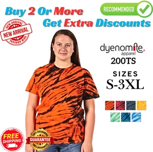 DY964 Dyenomite Apparel 200TS Youth Short Sleeve Tie Dye Tiger Stripes T-Shirt - Picture 1 of 4