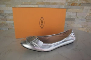 Tods Morte ´ S Gr 39 Ballerine Slipper Scarpe Basse Argento Nuovo Origin. - Foto 1 di 6