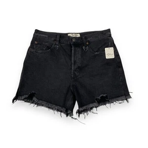 Free People Shorts Womens 28 Black Denim Cutoff Distressed NWT - Picture 1 of 11