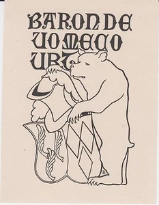 EX-LIBRIS Maxime de CREVOISIER de VOMÉCOURT (1863-1914) par Edmond Des Robert. - Picture 1 of 1