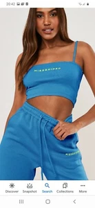 Missguided Ribbed Colbalt Blue Crop Top Uk Size 8 BNWT - Picture 1 of 4