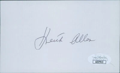 Keith Allen Philadelphia Flyers Signed 3x5 Index Card JSA Authenticated - Image 1 of 2