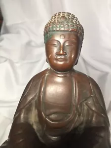 Buddha Bronze Finish Jennings Brothers JB 1889 Statue alt Nachlass Stück Californi - Bild 1 von 12
