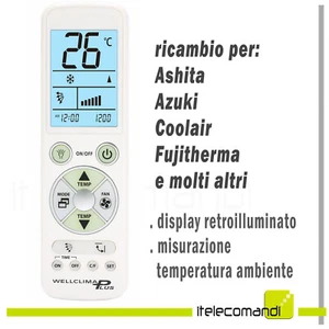 TELECOMANDO CONDIZIONATORE CLIMATIZZATORE Ashita Azuki Coolair Fujitherma - Imagen 1 de 1
