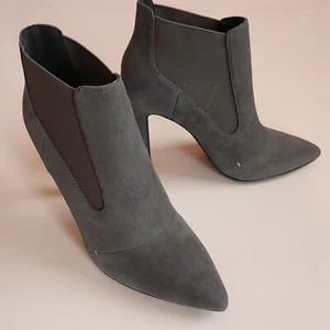 H by Halston Regina Women’s Gray Pointed Toe Pull-On Stiletto Heel Ankle Booties - Picture 1 of 9