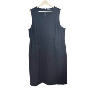 Lands' End Black Sheath Dress Size 18W Stretch Minimalist Office Conservative - Picture 1 of 9