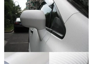 PELLICOLA ADESIVA OPACA AUTO 30X127 WRAPPING BIANCO BIANCA CARBON TERMOFONABILE - Foto 1 di 2