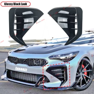Front Stoßstange Flaps Flossen Lamelle Abdeckung Schwarz für KIA Stinger 2017-23 - Bild 1 von 8
