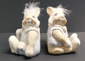 Dreamsicles 1991 Bunny Rabbit Boy And Girl Bookends Figurine - Picture 1 of 7