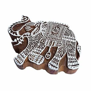 Urban Wood Block Large Elephant Shape Big Printing Stamp - Picture 1 of 3