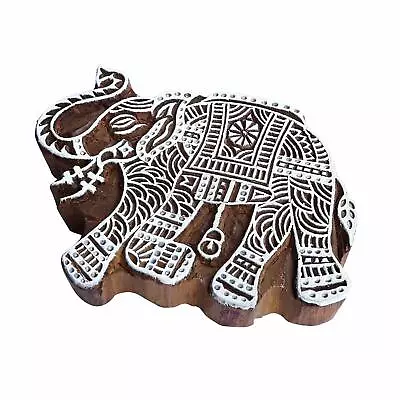 Urban Wood Block Large Elephant Shape Big Printing Stamp - Image 1 of 3