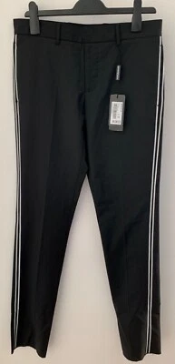 PANTALÓN PANTALÓN HOMBRE EMPORIO ARMANI DISEÑADOR NEGRO NUEVO CON ETIQUETAS TALLA W32 Foto 1 de 4