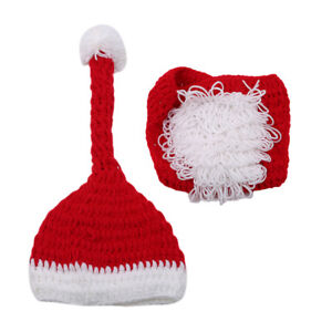 Newborn Knit Christmas Hat Santa Claus Shorts Baby Knit Costume Outfits GR