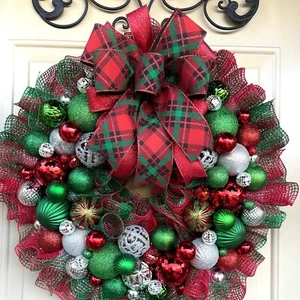 Christmas Wreath Front Door Holiday Ornament Decoration Seasonal Wreath #1247 - Picture 1 of 7