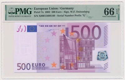 EUROPEAN UNION (GERMANY) banknote 500 Euro 2002 Duisenburg MS 66 EPQ collectors - Image 1 of 4