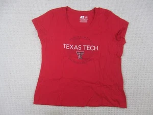 Texas Tech Shirt Donna Grande Rosso Raiders Wreck Em Manica Corta Doppia T Logo - Foto 1 di 7
