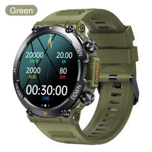 2024 Heart Rate Smart Watch For Men Women BT Military Fitness Tracker Wristwatch - Picture 1 of 16