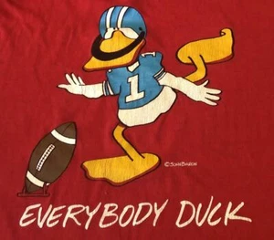 Vintage 80s Football Everybody Duck Funny Humor 1980s tee t-shirt Size XL - Picture 1 of 6