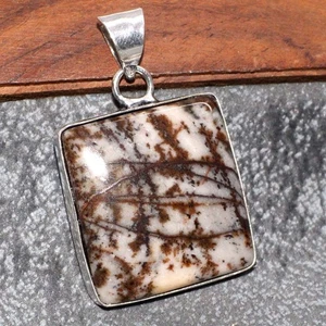 Picasso Jasper 925 Silver Plated Handmade Pendant 1.5" Unique Jewelry GW - Picture 1 of 3