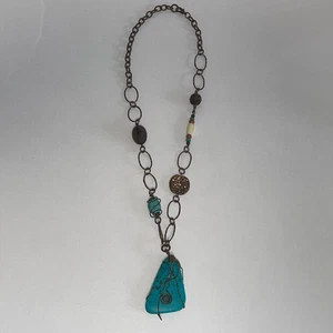 Handarbeit Vintage Türkis Halskette Handarbeit - Bild 1 von 18