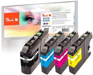 Peach B121/123/125/127/129 Spar Pack Druckerpatronen XL (BK, C, M, Y) ersetzt Br - Afbeelding 1 van 8