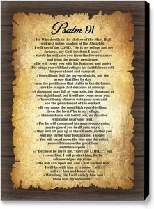 Psalm 91 Wall Art,Inspirational Bible Verses Wall Decor,Religious Canvas Wall De - Picture 1 of 12