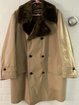 Abrigo vintage Craftsmen Cresco marrón tostado forro de piel sintética para hombre 42 leer Foto 1 de 4