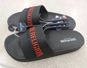 Sandalias Hombre True Religion TR Weezy-s Slides Negro Rojo Azul Nuevas con Etiquetas Talla 9 - Imagen 1 de 2