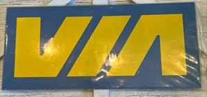 Vintage Via Rail Canada Railroad NEW Sign Press Wood 7”x15.5” - Picture 1 of 3