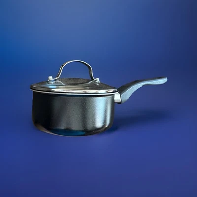 Dishwasher Safe Hard Anodized Nonstick 1qt Saucepan W/ Tempered Glass Cover New - Image 1 of 4
