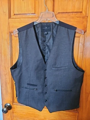 MARC ECKO Men's Five Button Vest GRAY Size XL - Image 1 of 4