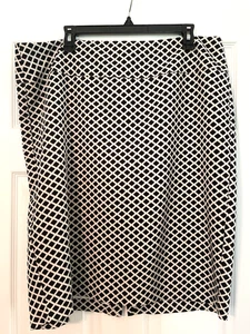 Lane bryant pencil skirt 18 black & white geometric stretch short office classic - Picture 1 of 6