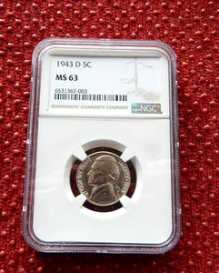 1943-D Jefferson nickel  NGC MS63  ...   READ !! Please. - Picture 1 of 3
