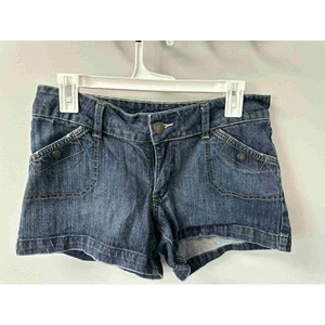 Pantaloncini denim Mossimo Supply Co. lavaggio scuro tasche casual carini taglia 9/33 - Foto 1 di 4